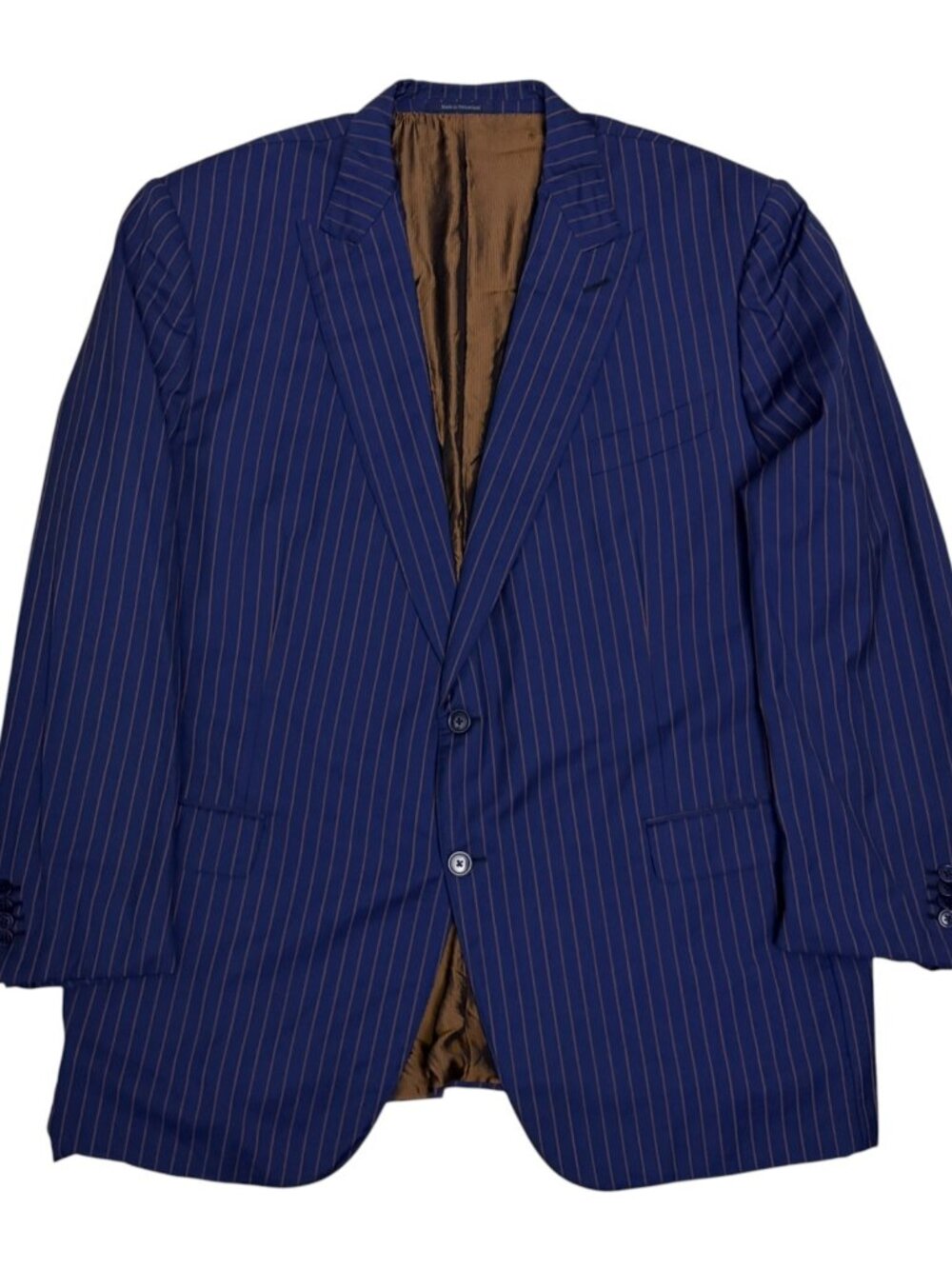 ZEGNA Wool Blazer Sport Coat Luxury Designer Pinstripe Blue Business Jacket 48L
